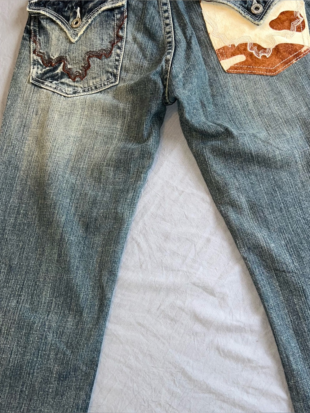 Miss Me Jeans Womens 27 Bootcut Cow Hide Jeweled Western Low Rise Casual - Picture 11 of 15